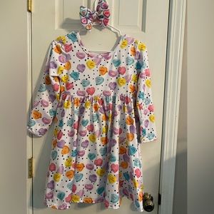 Valentine twirl dress size 10/12. Comes with matching bow. Great condition!